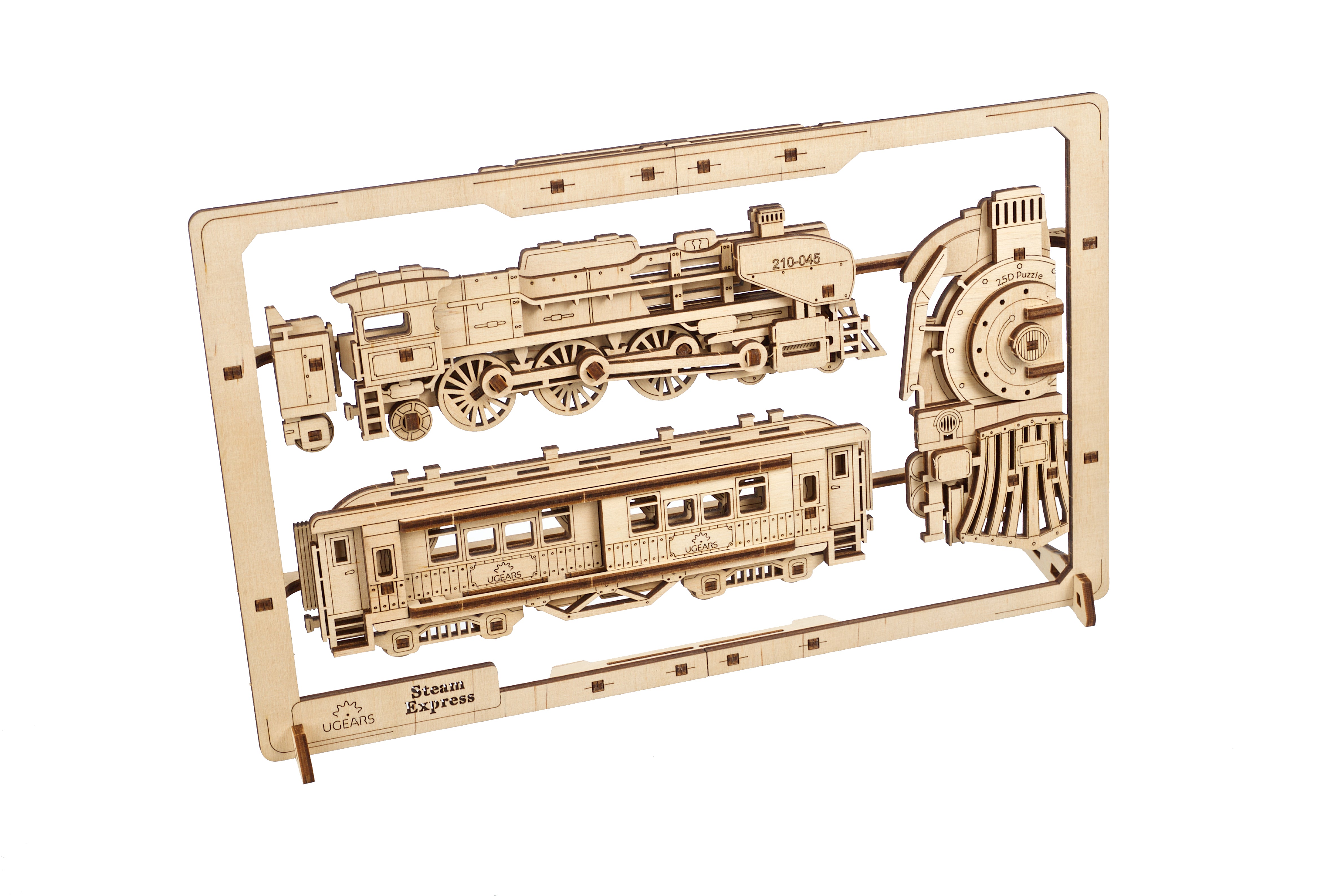 UGears 2,5D Wandbild - Dampflokomotive