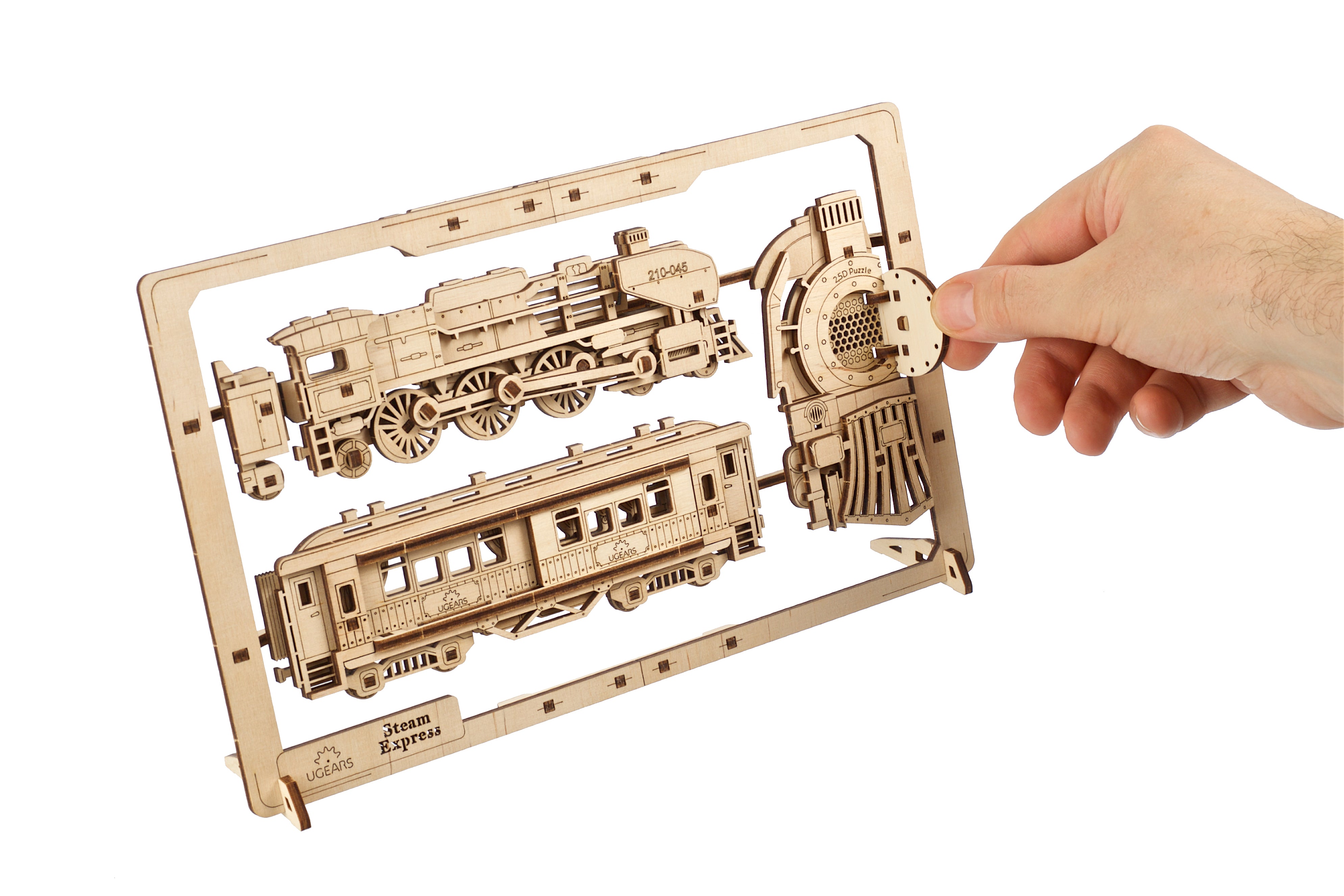 UGears 2,5D Wandbild - Dampflokomotive