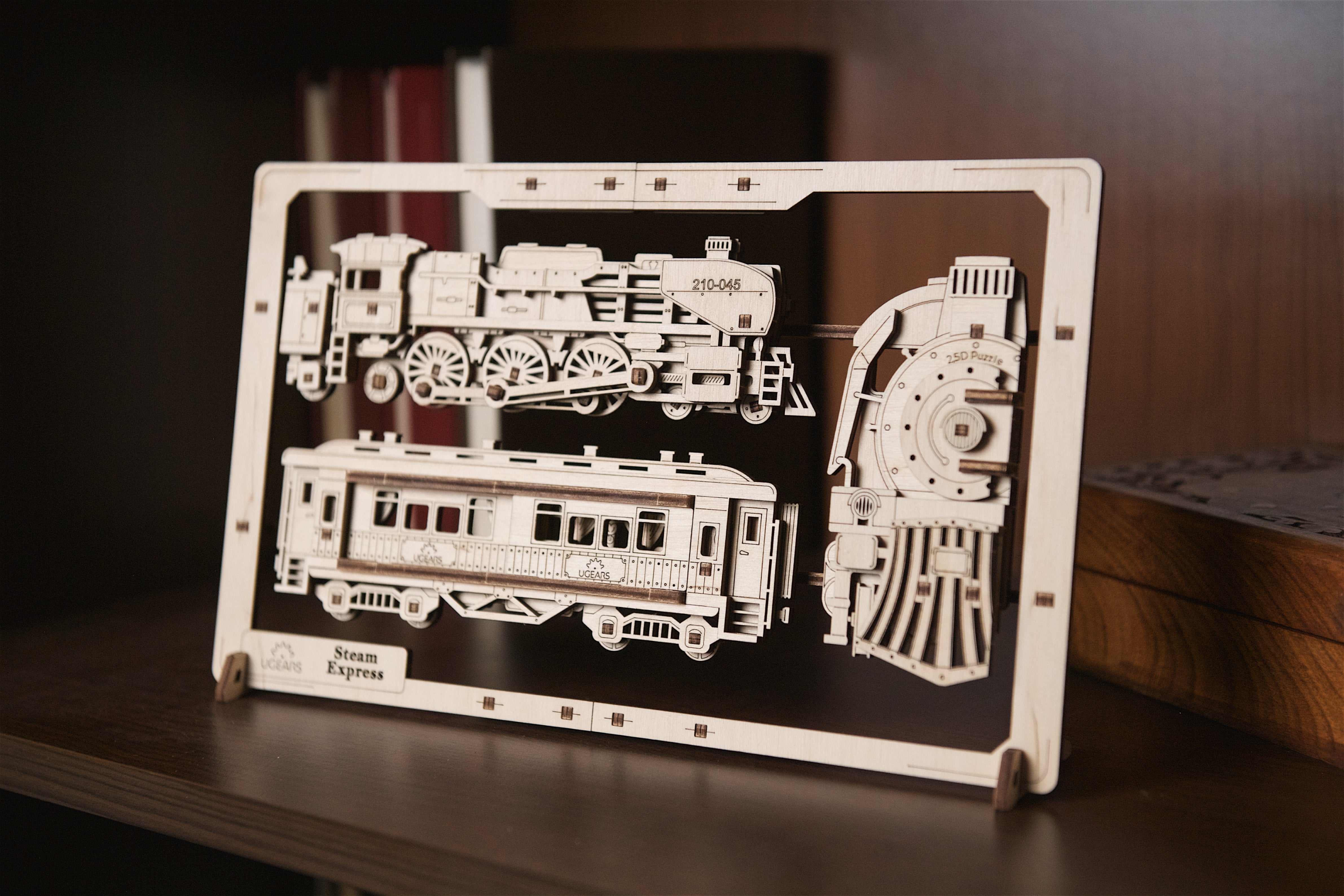 UGears 2,5D Wandbild - Dampflokomotive